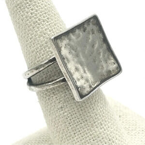 Silpada Sterling Silver Hammered Square Ring 6.5